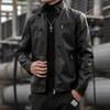 Новая мужская куртка из искусственной кожи, корейская повседневная мужская облегающая мотоциклетная кожаная куртка с воротником-стойкой, куртка из искусственной кожи для молодых мужчин