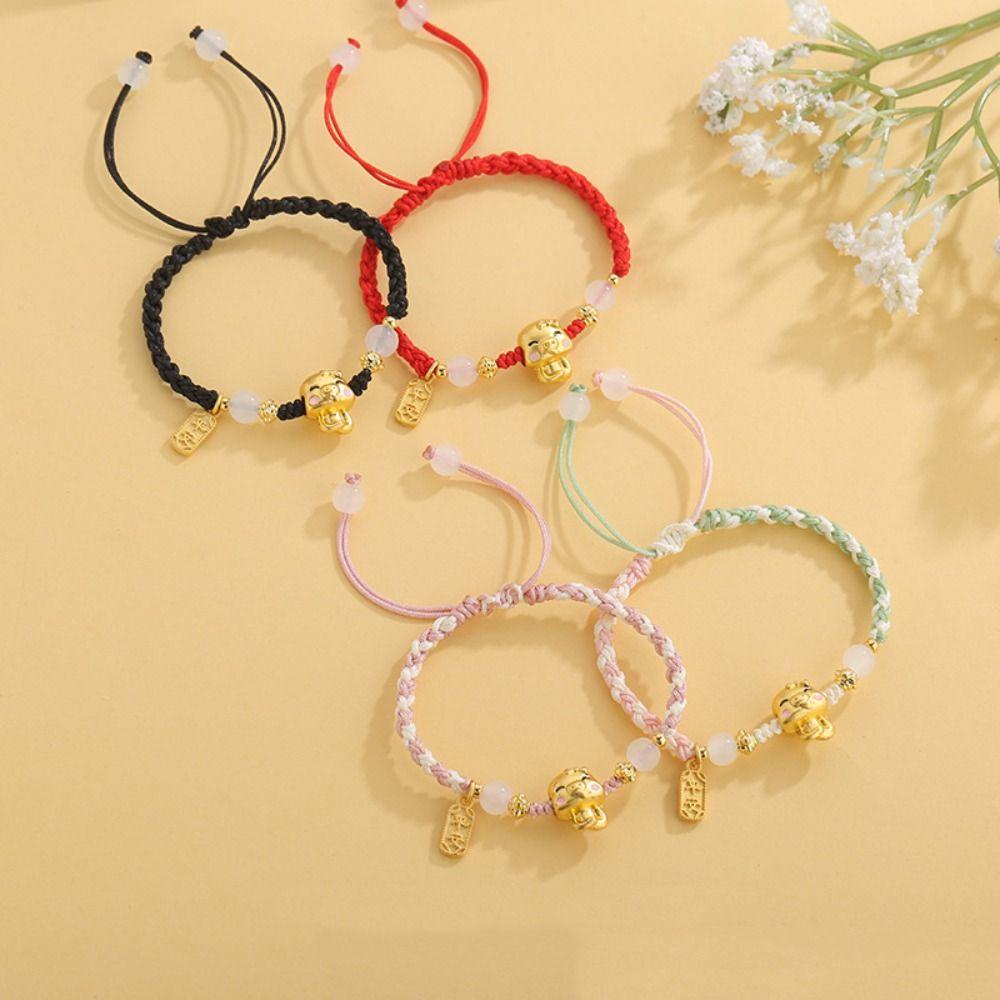 Lucky Rope Snake Animal Bracelet Cartoon Braided Hand Rope Creative Snake Year Bracelet  Men
