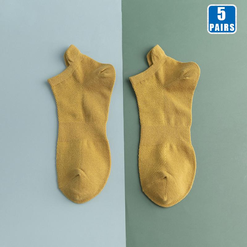 5 пар высококачественных мужских хлопковых дышащих модных разноцветных повседневных носков-лодочек, коротких носков, однотонных носков для мужчин до щиколотки