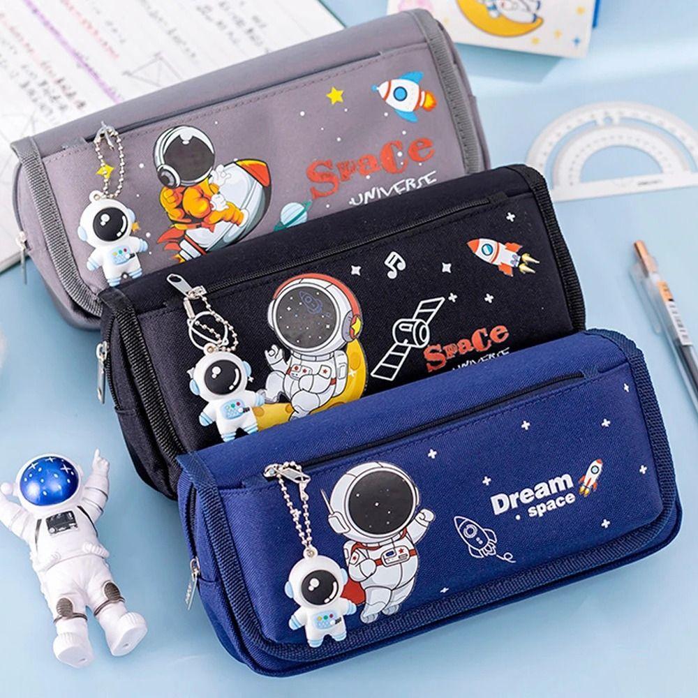 Large Capacity Astronaut Pencil Case Cartoon Pencil Bag Stationery Bag Office Accessories