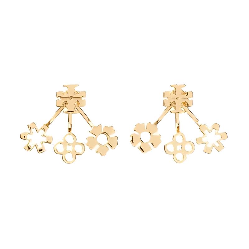 TORY BURCH Solid Color Pattern Design Brass Earrings Women's Gold 160178-gold S