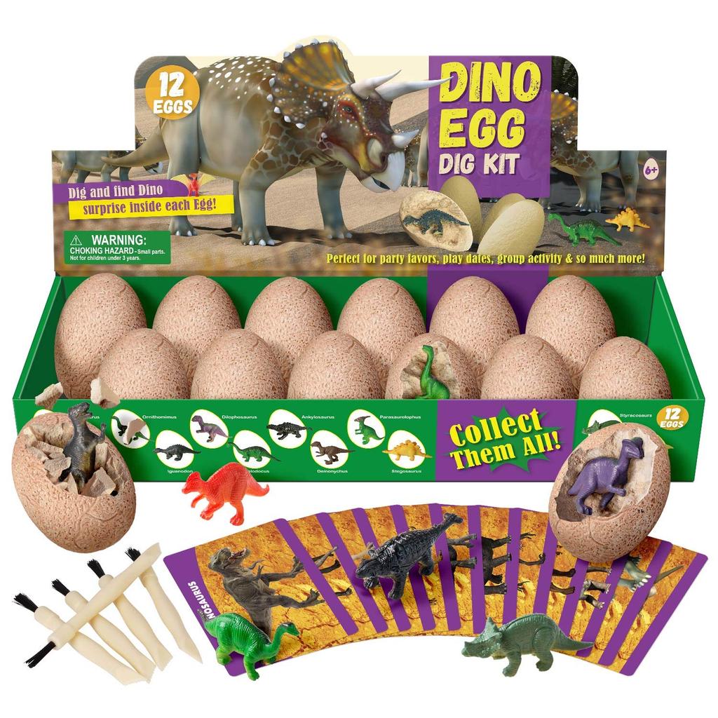 XXTOYS Dinosaur Excavation Kit Dinosaur Toy Dinosaur Egg Toy Set of 12 Tyrannosaurus Children Present Gift