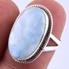 Natural Republic Larimar Gemstone Handmade 925 Sterling Silver Ring S.6" A7m12