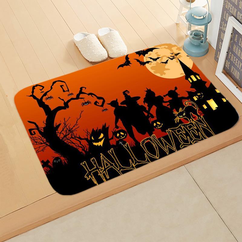 2025 Halloween Pumpkin Carpet Bedroom Bathroom Floor Mats Decorative Halloween Floor Mats Christmas Mats Christmas Decorations