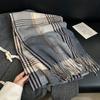 High-end niche striped plaid warm scarf autumn and winter couple fashion trend imitation cashmere fringed shawl