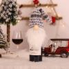 2pcs Cartoon Faceless Doll Champagne Bottle Cover Knitted Christmas Bottle Cover  Family