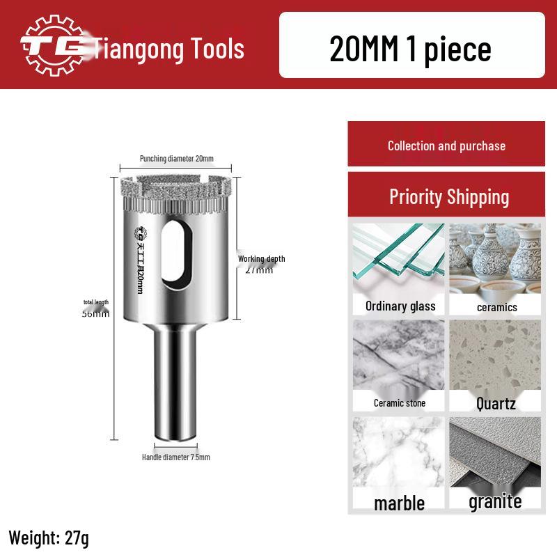 Tiangong Glass & Tile Hole Saw for Drilling and Enlarging Marble and Tile Holes