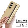 Business Electroplated PU Leather Phone Case for Samsung Z Fold 3 4 5 6 7 With Stylus Built in HD Screen Protector Hard Cover