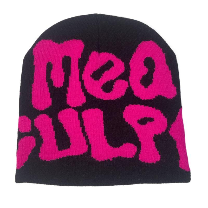 Hot Sell Customized Adult Fashion Printing Soft Winter Hat Knitted With Letters for Men and Women