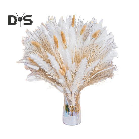 95Pcs Eco-friendly Pampas Grass Bouquet UV Resistant Great Boho Dried Floral Arrangement Pampas Grass Bouquet