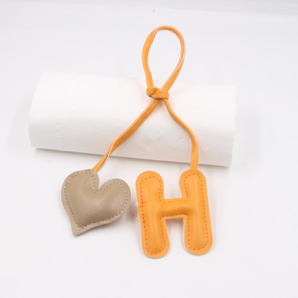 Color Blocking Letters Heart-shaped Leather Bags DIY Knotted Hanging Ropes Hanging Accessories Clothing Accessories Matching Hanging Ornaments