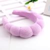 Однотонная headband с облачным губчатым наконечником, моющая резинка для волос, пушистая headband для мытья лица, макияжа, душа, ухода за кожей, повязка на голову