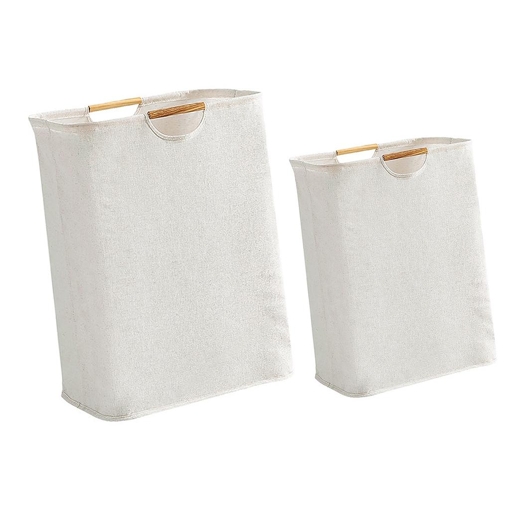 Большая корзина для белья, водонепроницаемая корзина для белья с деревянной ручкой для бытовой ванной комнаты