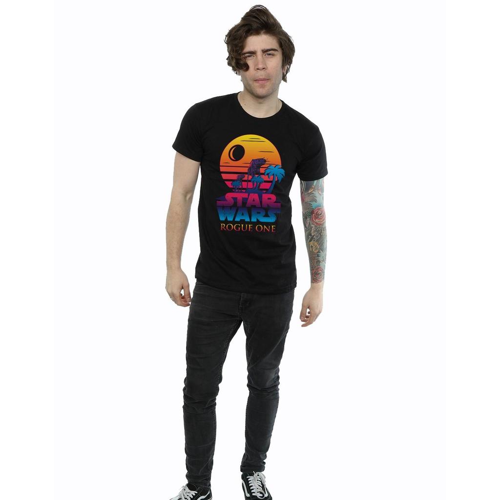 Star Wars Mens Rogue One Logo Sunset T-Shirt