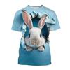 Funny Rabbit 3D Printed T-Shirts Men Women Casual Fashion Streetwear Children Oversized Short Sleeve T Shirt Kids Tees Tops Man Clothing