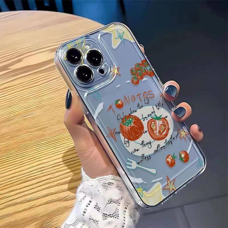 Прозрачный чехол для телефона с рисунком «Помидор граффити» для Samsung Galaxy S26 S24 S25 S23 Ultra S22 S21 S20 Plus FE A50 A71 A72 Мягкий чехол из ТПУ