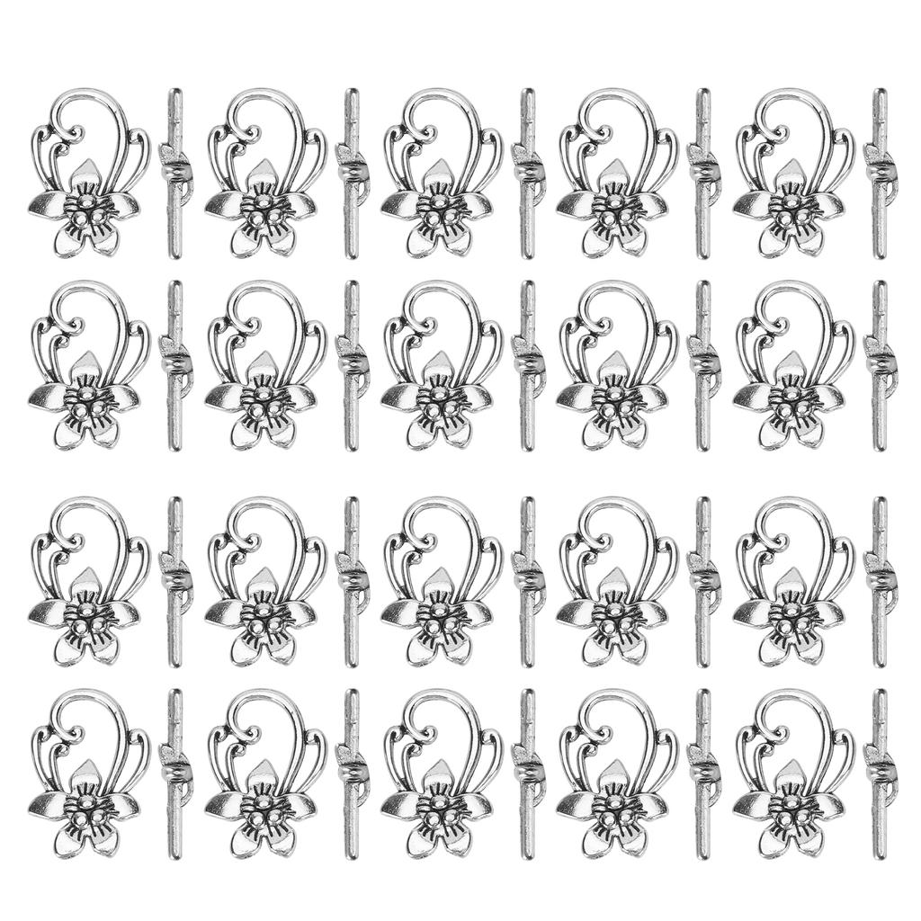 20 шт. OT тумблер с пряжкой античный цветочный узор соединители сплав ювелирный аксессуар для DIY Craft