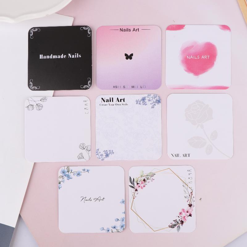 20 листов Накладные ногти Пресс-он Нижний цветочный узор Картонный фотореквизит Ручная работа Искусственные ногти Арт-типсы Дисплей Шоу-карточка Инструменты для маникюра