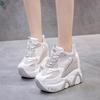 Высококачественные кроссовки женские кроссовки обувь на высокой платформе новая дышащая женская обувь для увеличения роста 12,5 см толстая подошва женская