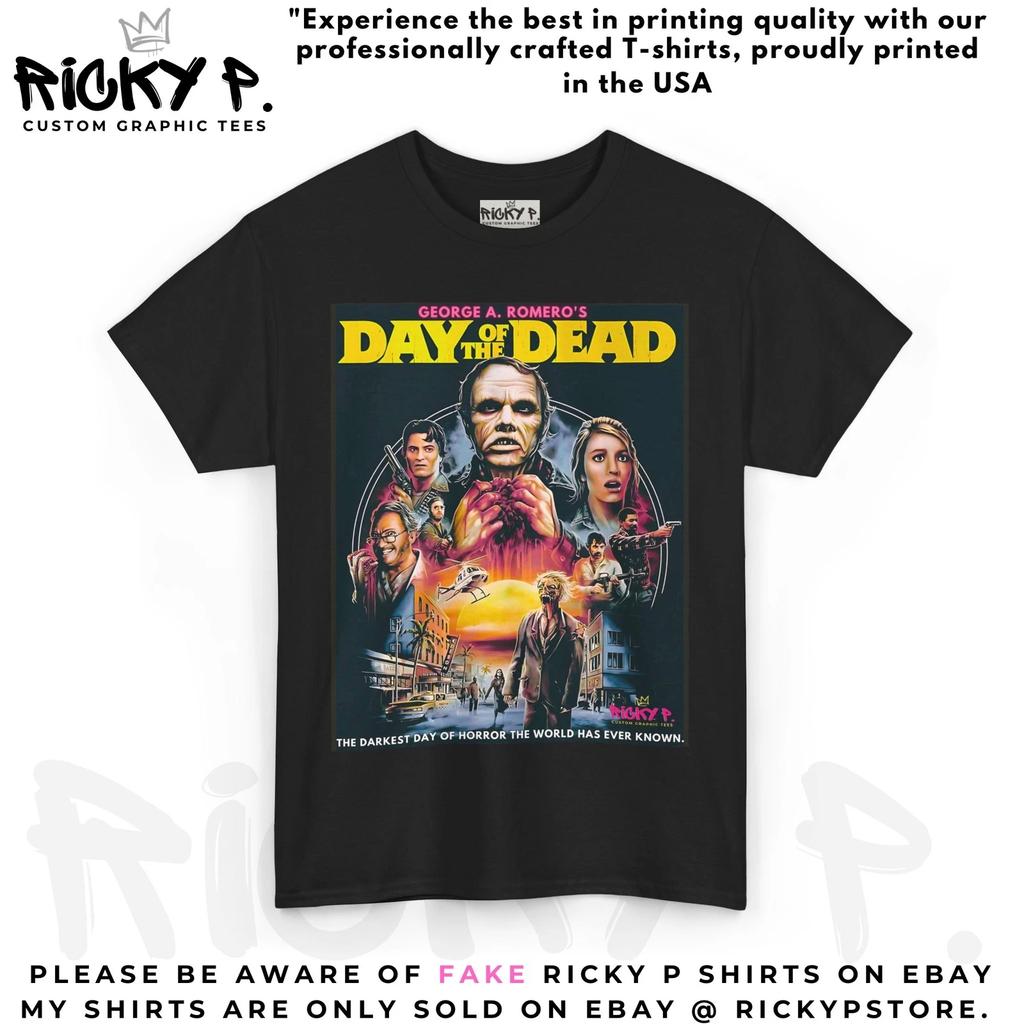 Ricky P Day of the Dead 1985 George A Romero Movie 100% Cotton T-shirt Mens Tees Top Unisex Heavy Cotton