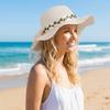 Colorful Weave Hat Wide Brim Women's Sun Hat Fashion Bow Straw Hat  Travel