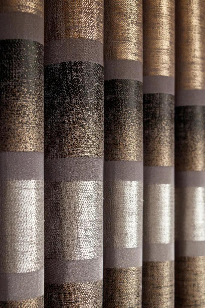 EPeddler Home Одностворчатая занавеска в золотисто-серебряную полоску, плотно плиссированная, жаккардовая, с ярким рисунком