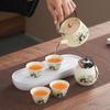 Panda Ru Kiln Camping Kung Fu Tea Set Small Set Storage Bag Anti-scalding Ceramic Teacup Portable Small Tea Set