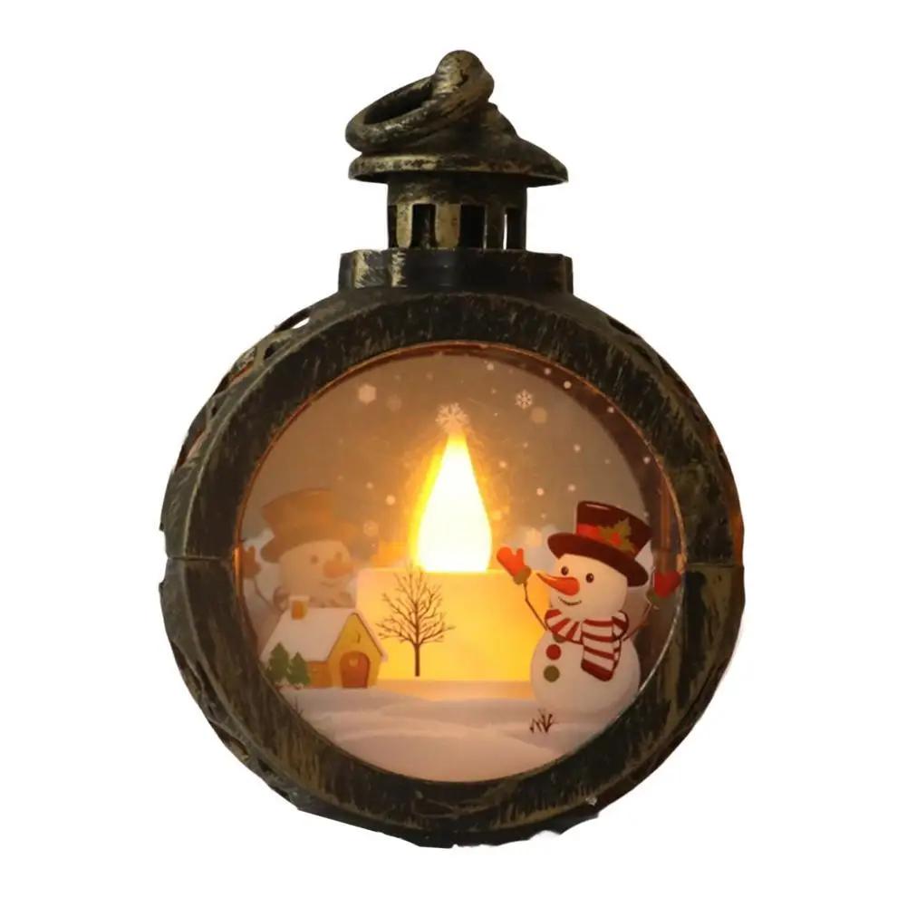 1PC Christmas Lights Christmas Decorative Lamp Fixtures Vintage Christmas Lantern: Flameless Candle Lights For Festive Decor