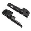 1 Pair Motorcycle Front Foot Peg Black Anti Slip Aluminum Alloy Adjustable Height Foot Peg Footrest 