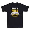 Save A Fuse Blow An Electrician Funny Electricity Novelty Men's T-Shirt Black
