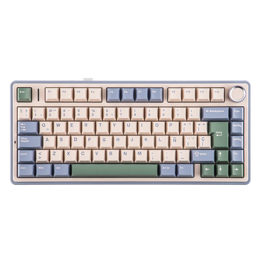 EPOMAKER AULA F75 ISO-ES 75% Spanish QWERTY Hot-Swap Gasket-Mounted Wired/Bluetooth/2.4GHz Wireless Mechanical Gaming Keyboard RGB Backlight
