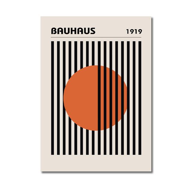 Абстрактный: Плакат Bauhaus Ausstellung, современная геометрия, скандинавская настенная живопись, холст, живопись, эстамп