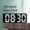 Цифровой будильник с регулируемой яркостью, зеркальный дисплей, электронные светодиодные часы, для использования у кровати