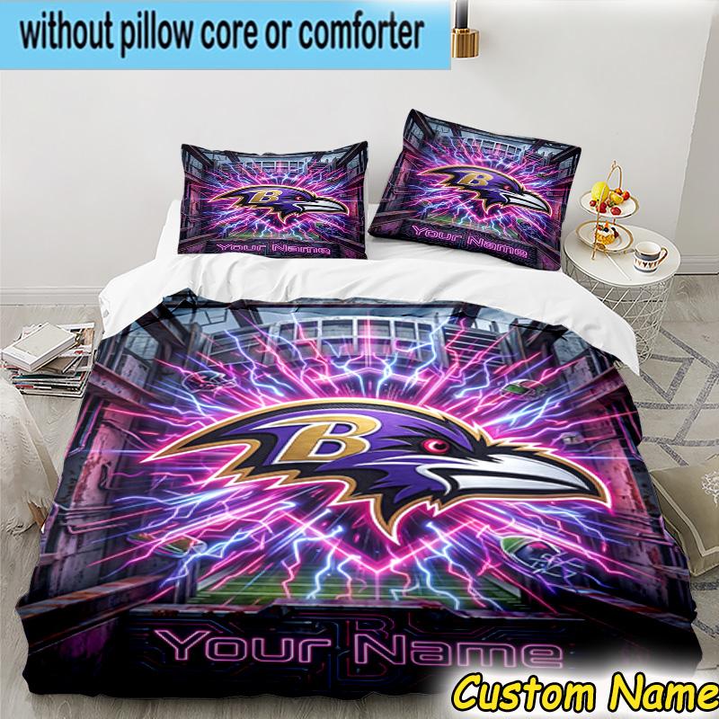3pcs Custom Name Baltimore Team Spirit Bedding Set Includes 1 Duvet Cover & 2 Pillowcases for All Seasons Dormitory Home Decor Christmas gifts