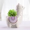 Cute Alpaca Flower Pot Succulent Pot Ceramic Planter Home Decor Indoor Decoration Desktop Ornaments Bonsai Plant Pot
