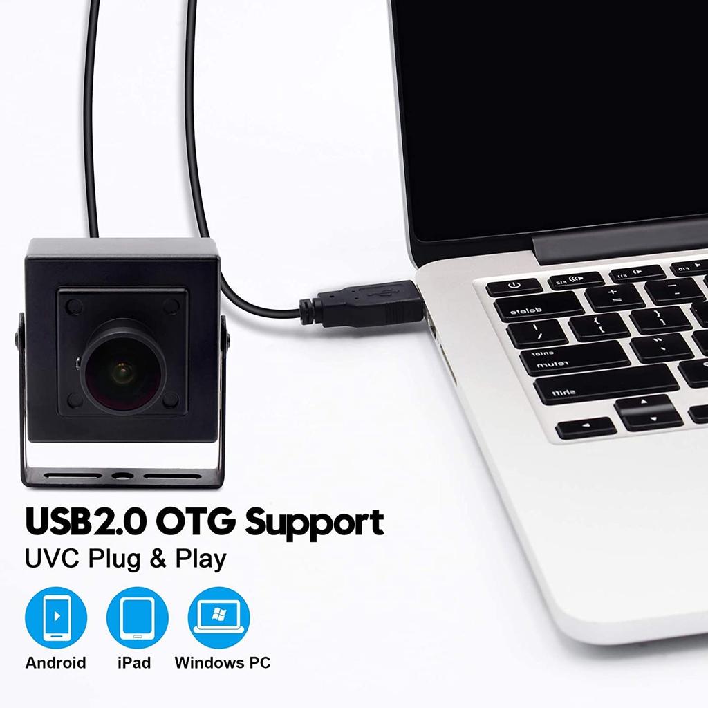 ELP 1 Megapixel Fisheye Lens HD Mini USB CMOS OV9712 720P Compatible with 1MP Web PC External USB Webcam, Wide-Angle Camera, Sensor, H.264 Webcam,