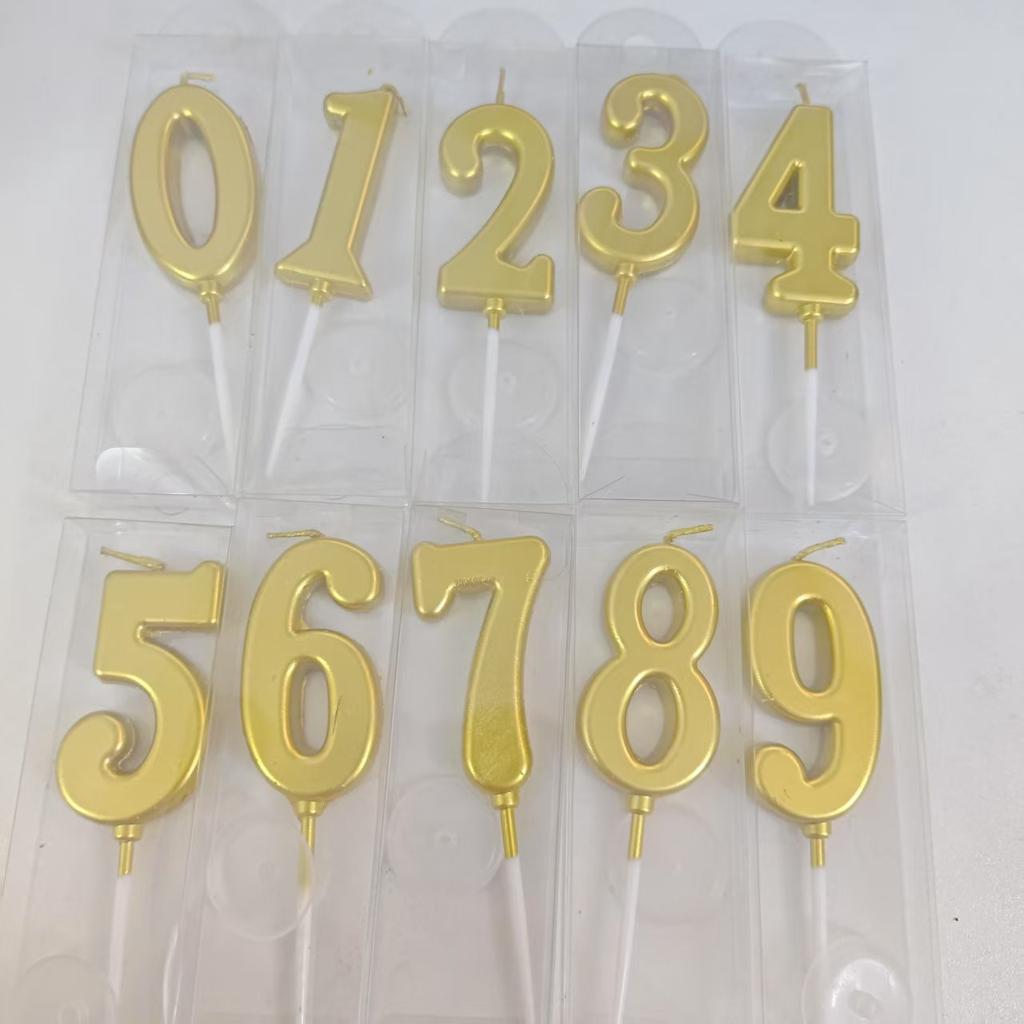 1/2/10 шт. Свечи-цифры на день рождения, золотые свечи-цифры, свечи-цифры на торт, празднование вечеринки