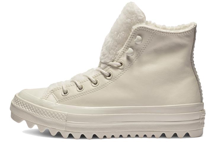Converse Кеды Chuck Taylor All Star Street Warmer Ripple High Top на толстой подошве, чисто белые, женские 562423C