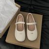 Белые ретро французские туфли Мэри Джейн на плоской подошве женские новинка весны 2025 года универсальные туфли с мягкой подошвой и неглубоким горлом с юбкой одинарные туфли