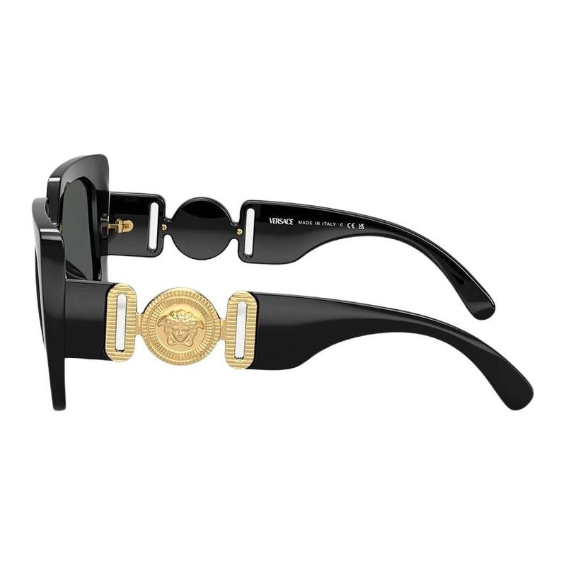 Versace [Доступны рецептурные] Квадратные солнцезащитные очки с деталями логотипа женские черные 18416399 O4478U-OGB18755_ONUL-Черный 55 - футляр для очков