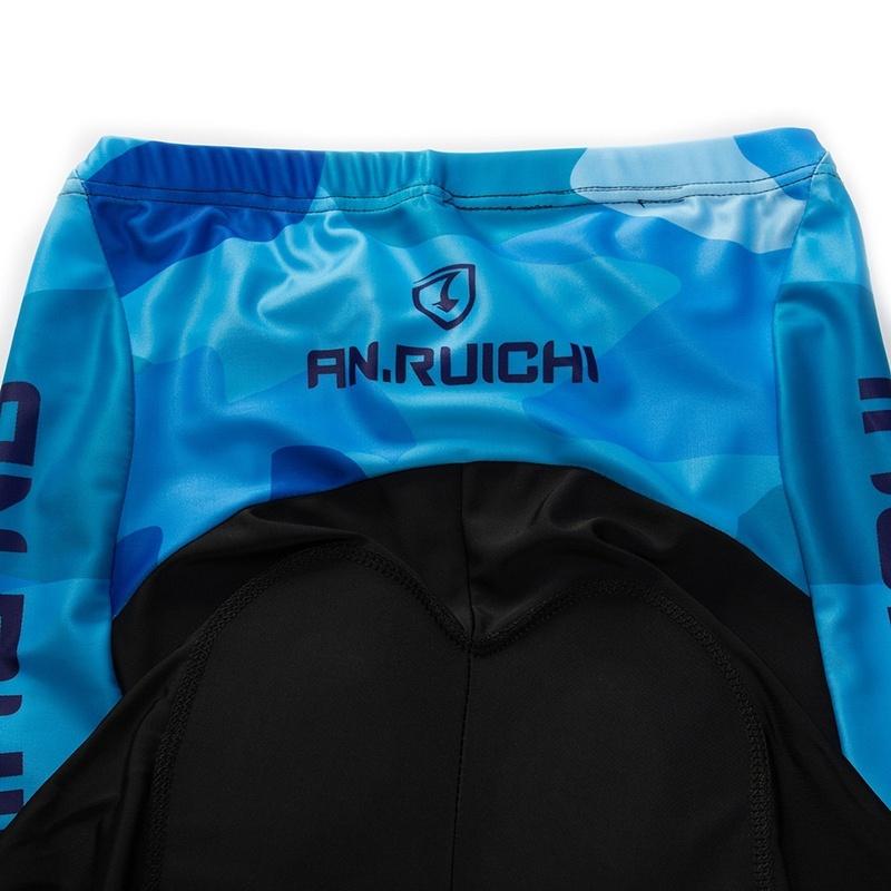 Quick Dry Short Sleeve Cycling Jersey White Bib Pants Bicycle Clothing Set Sport Jerseys Blue Camouflage Men Cycling Clothes Suits