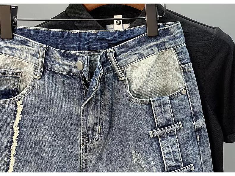 Men's Trendy Casual Denim Shorts - Versatile Summer Fashion with Loose Fit and Distressed Details