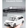1/24 масштаб Sienna MPV, литая под давлением модель автомобиля, игрушечный автомобиль с откатным механизмом, звуком и светом для детей, коллекция подарков для мальчиков и девочек