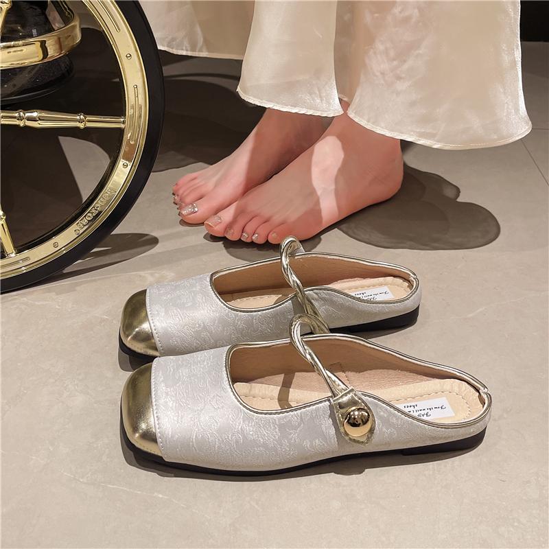 2024 г. Современные босоножки на среднем каблуке с квадратным каблуком и пряжкой на ремешке Женская обувь на распродаже Высококачественные однотонные женские сандалии в этническом стиле