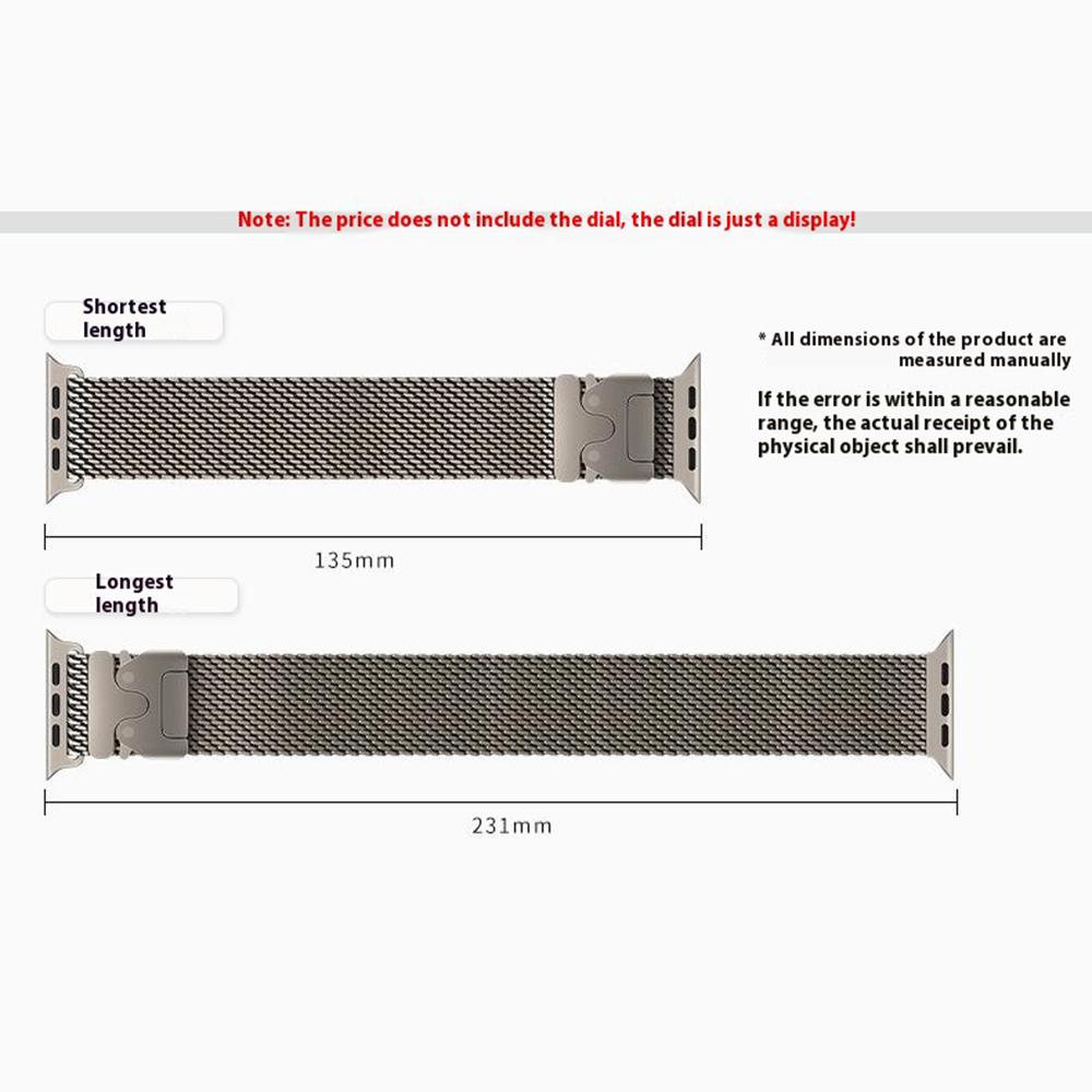 Watch Band For Apple Watch Series 10 9 8 7 SE 6 5 4 3 2 1 42mm 41mm 40mm 38mm Parachute Buckle Milanese Stainless Steel Strap