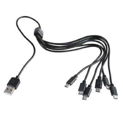 Кабель-разветвитель USB 2.0 Type A (папа) на 6 в 1 USB 5Pin, многопортовый адаптер для эффективной зарядки, 19.7 дюйма