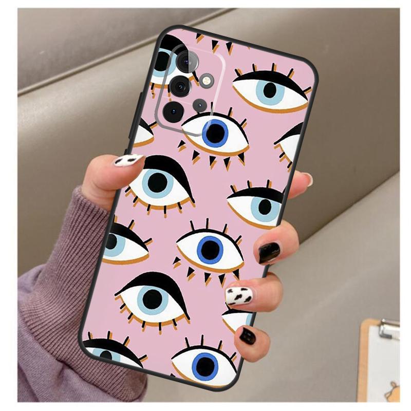 Чехол со принтом 'Счастливый глаз' и 'Синий сглаз' для Samsung Galaxy A32 A52 A12 A22 A16 A26 A36 A56 A06 A55 A35 A15 A54 A34 A14 A13 A53
