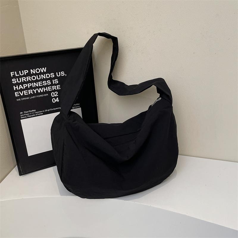 Холщовая сумка женская сумка-пельмень однотонная сумка через плечо большая вместимость сумка через плечо