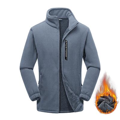 Плюшевая и утолщенная зимняя повседневная теплая куртка с воротником-стойкой и флисовым спортивным кардиганом из флиса и флисовой толстовкой с капюшоном