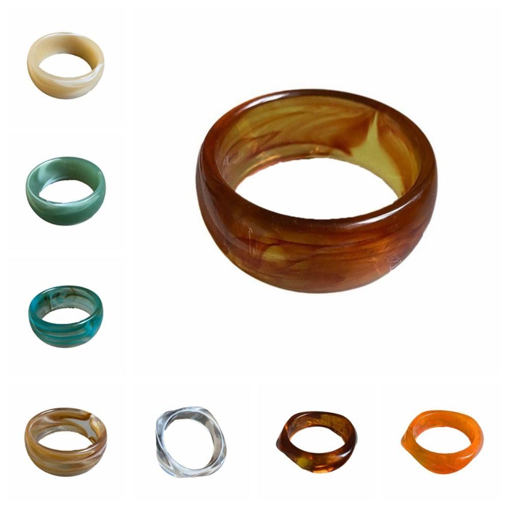 Round Resin Bangle Europe American Style Exaggerated Bracelet Temperament Cuff Bangles  Girls